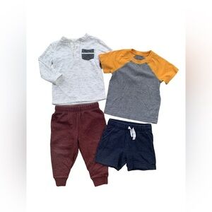 Cat & Jack Size 18 Months Basics Tee, Shorts, Joggers and Thermal Shirt Bundle